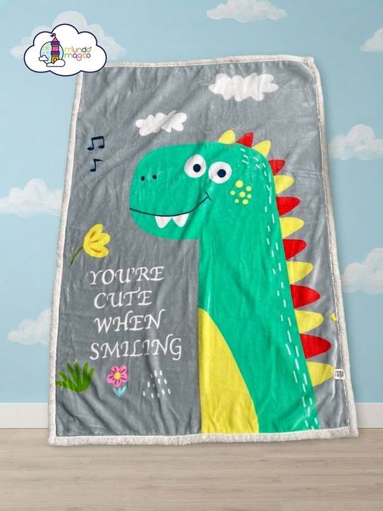 Cobija de Peluche Infantil con Diseño de Dinosaurio