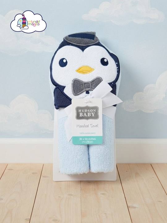 Toalla con capucha de pingüino Hudson Baby