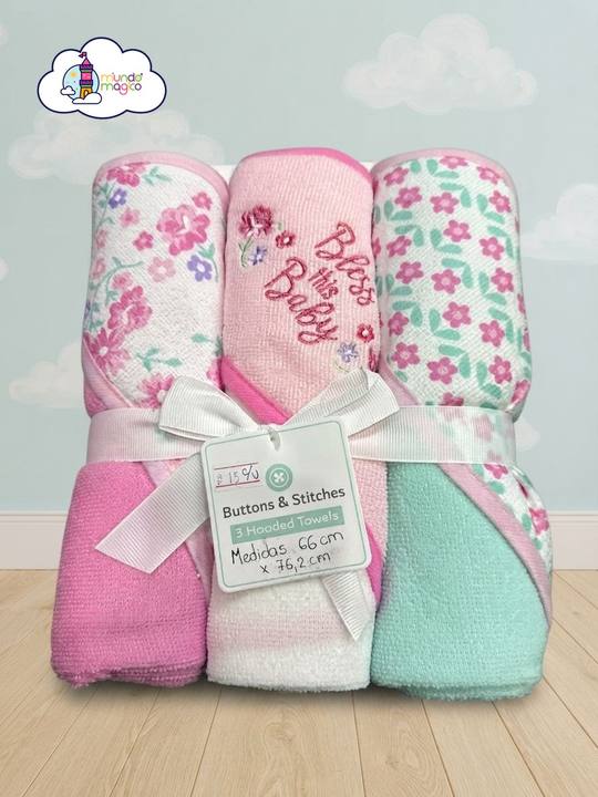 Set de 3 toallas con capucha Buttons & Stitches