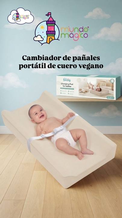 Cambiador de pañales portátil de cuero vegano