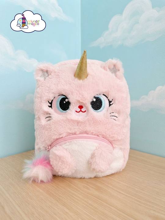 Mochila de Peluche Gato Unicornio