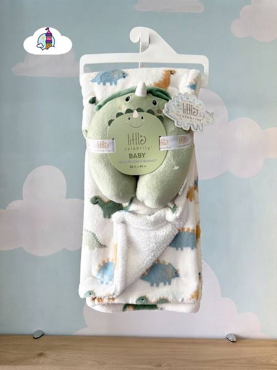 Set de Cobija y Almohada de Cuello de Dinosaurio