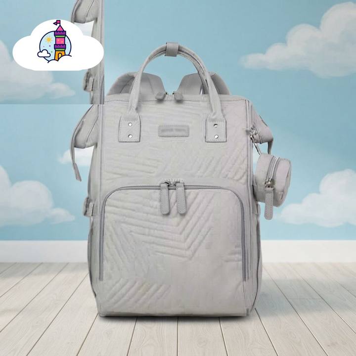 Mochila Pañalera Acolchada Gris Good Mum